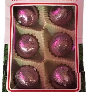 Glittery Pink Christmas Ornaments Set